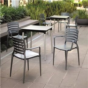 SILLA SOFIA C/POSABRAZOS 59X53X84CM MARRON