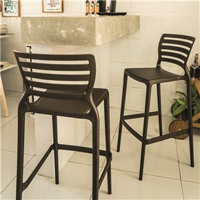 TABURETE C/RESPALDO SOFIA 45X50X105CM MARRON