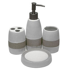 SET X4PZAS BAÑO DISEÑO ROCAS SELECTA