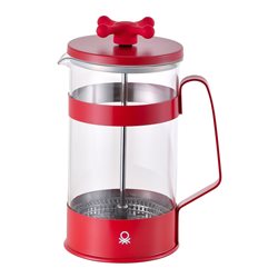 CAFETERA 600ML 6T ACERO INOXIDABLE Y BOROSILICATO ROJO BENETTON
