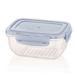 RECIPIENTE RECTANGULAR 1400ML "COOK&LOCK" SURTIDO EN 3 COLORES CELETE, GRIS , ROSA 14x19x8cms