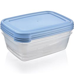 SETX3 UNID RECIPIENTE RECTANGULAR 1200ML "COOK&KEEP" SURTIDO EN 3 COLORES CELETE, GRIS , ROSA 20.5x15x9.5cms