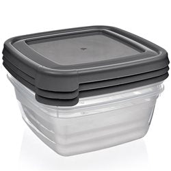 SETX3 UNID RECIPIENTE CUADRADO 500ML "COOK&KEEP" SURTIDO EN 3 COLORES CELETE, GRIS , ROSA 13x13x8.5cms