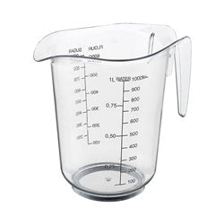 JARRA MEDIDORA "AQUA" 1000ML PLASTICA 15x12.5x15cms
