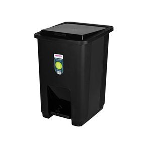 BASURERO 15lts TAPA Y PEDAL NEGRO