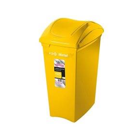 BASURERO 40lts TAPA VAIVEN AMARILLO