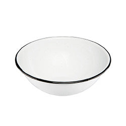 BOWL 500ML D15x6CM AC.VITRIFICADO BLANCO C/BORDE NEGRO CINSA