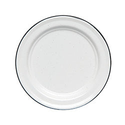 PLATO ACERO VITRIFICADO BLANCO B/NEGRO CINSA 22CM