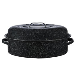 OLLA 8LTS OVALADO C/TAPA NEGRO 45.5X32CM CINSA