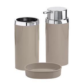 SET 3PCS BAÑO PP BEIGE LISO