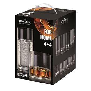 FOR HOME 8 VASOS: 4X320ML + 4X350ML BOHEMIA