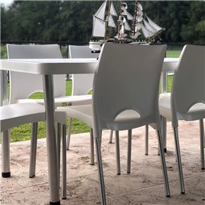 SILLA TUCSON BLANCA PATA METAL