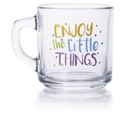 MUG VIDRIO 320ML "ENJOY THE LITTLE THINGS" CRISA