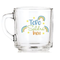 MUG VIDRIO 320ML "TODO SALDRA BIEN" CRISA