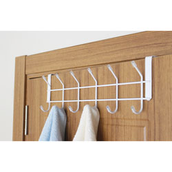 PERCHERO DE PUERTA 50x9.5x14.5CM METAL BLANCO
