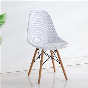 SILLA EAMES COLMENA COMEDOR BASE MADERA BLANCA