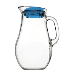 JARRA VIDRIO 1.850 LTS TAPA AZUL BISTRO PASABAHCE