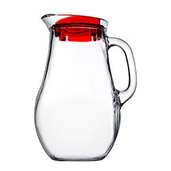 JARRA VIDRIO 1.850 LTS TAPA ROJA BISTRO PASABAHCE