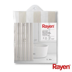 CORTINA DE BAÑO PVA 180x200CM RAYAS BEIGE