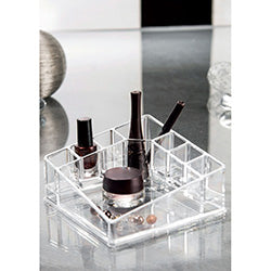 ORGANIZADOR COSMETICOS CUADRADO 14X14X7CM ACRILICO