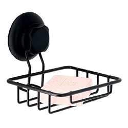 SOPORTE PARA JABON/ESPONJA ACERO NEGRO. 13x13x10CM