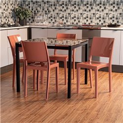 SILLA HYDRA PLUS PP 41x54x85CM TERRACOTA