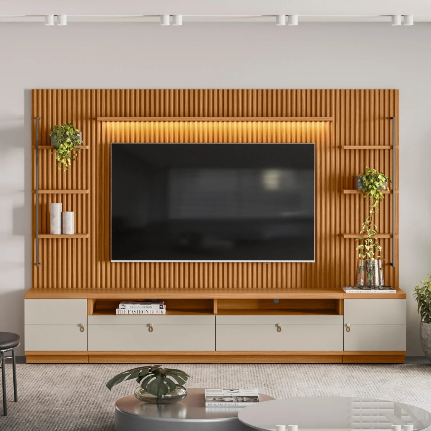 Modular para Tv Ouro Rack + Panel 2 Laterales