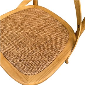 SILLA CROSS 46x42x87CM MADERA/RATTAN CLARO
