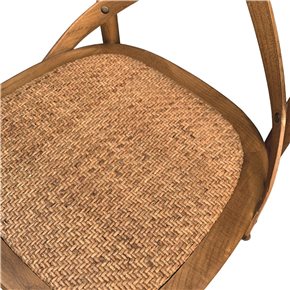 SILLA CROSS 46x42x87CM MADERA/RATTAN OSCURO