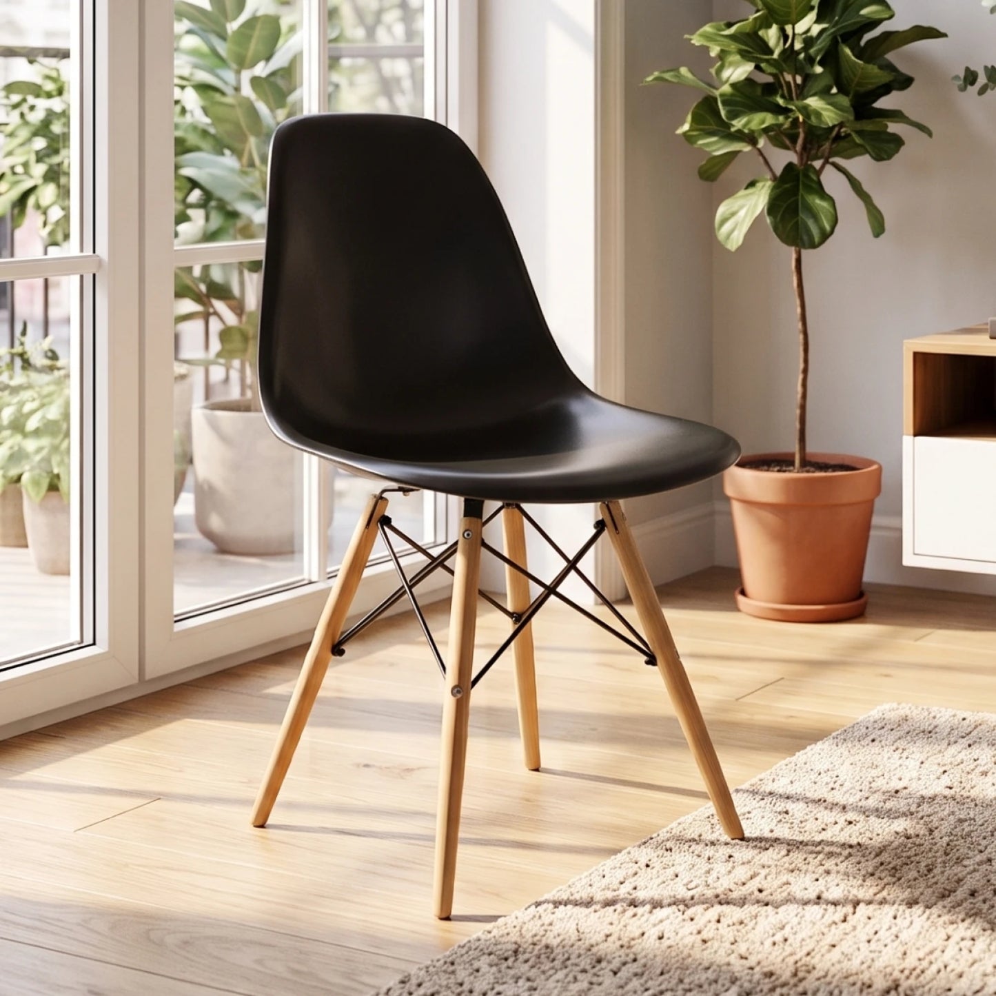 Silla Eames Pack 4 Unidades Calidad Premium - Negro