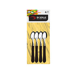 SET 4 CUCHARA DE TE 13.7CM MANGO NEGRO NEW TROPICAL