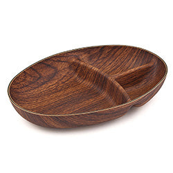 COPETINERO OVAL 3DIV. 16.6X23.7X4CM TOKIO MAHOGANY EVELIN