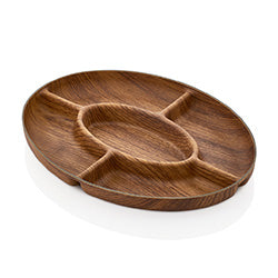 COPETINERO OVAL 5 ESPACIOS 23x30x3CM MAHOGANY EVE