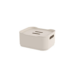 CESTO C/TAPA PLASTICO FIT 18.5x15x8CM LIGHT GRAY