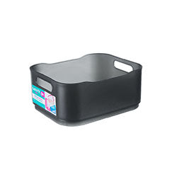CANASTO PLASTICO RECT 18.5*15*8CM GRIS COZA
