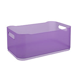 CESTO PLASTICO RECTANGULAR LILA ELECTRICO. 30.5x18.5x12CM