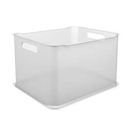 CESTO PLASTICO RECTANGULAR NATURAL COZA.  38x32x23CM