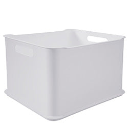 CANASTO PLASTICO RECTANGULAR BLANCO COZA.  38x32x23CM