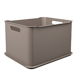 CANASTO PLASTICO RECTANGULAR WARM GRAY COZA.  38x32x23CM