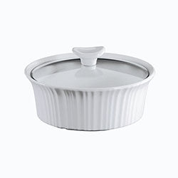 CACEROLA REDONDA 1.4LTS TAPA VIDRIO FRENCH WHITE CW