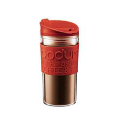 TRAVEL MUG TERMICO C/ SILICONA 450ML BODUM ROJO