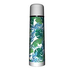 TERMO BALA 750ML ACERO INOXIDABLE DISEÑO HOJAS TROPICALES