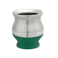 MATE ACERO INOXIDABLE 180ML BASE VERDE. D9/H9.6CM