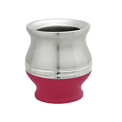 MATE ACERO INOXIDABLE 180ML  BASE FUCSIA. D9/H9.6CM