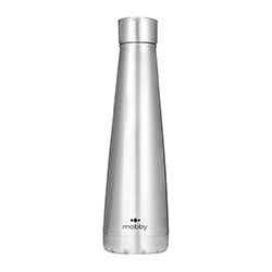 BOTELLA CONICA TERMICA 500ML PLATA MOBBY
