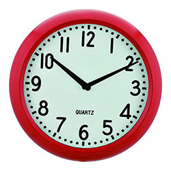 RELOJ DE PARED PLASTICO D28/H4CM ROJO