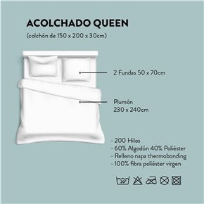 ACOLCHADO QUEEN 200H230x240CM ABBYS  CANNON