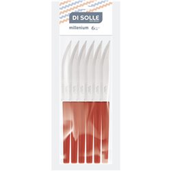 SET 6 CUCHILLO ASADO 22CM M/ROJO MILLENIUM