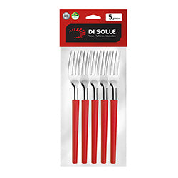 SET 5 TENEDOR MESA ROJO MILLENIUM 19.8CM