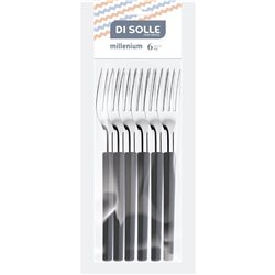SET 6 TENEDOR MESA 19.8CM M/NEGRO MILLENIUM